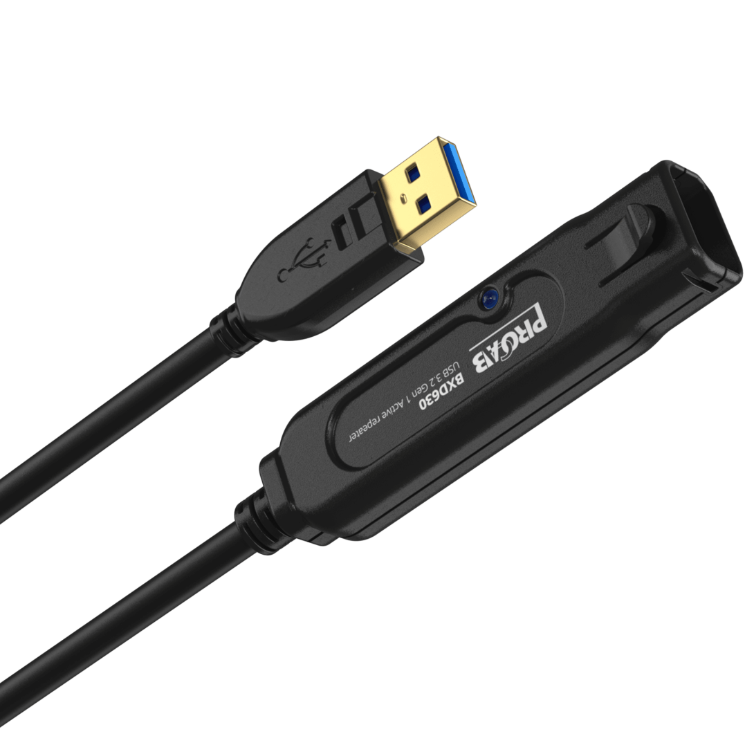 Rallonge amplifiée USB2.0 AA M/F – 10m (option alim secteur • Neklan